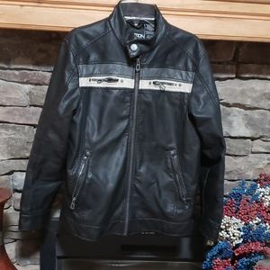 SALE⚡️DISTORTION FAUX LEATHER JACKET SZ 10/12 SEE DESCRIPTION